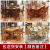 宜家 （e-hom）代简约长方形桌子吃饭实木餐桌小户型家用圆桌单桌 海棠-胡桃-茶色-原木-配带安装 2m 1.2m 一张桌