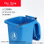适用30L50L无轮带盖大商用方形环卫垃圾分类箱厨房 50L蓝可回收物 无轮