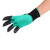 赫思迪格 挖土劳保手套 户外挖地挖菜浸胶防护劳保手套 绿色右手带爪(10双) JG-1723