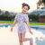 迪士尼（Disney）泳衣女童甜美洋气宝宝连体花边连衣裙式可爱游泳装小童女孩 粉色蕾丝玫瑰 XL 100-120cm