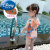 迪士尼（Disney）儿童泳衣女孩可爱宝宝小公主风中大童婴幼儿连体游泳衣女童装专业 橙子两件套(泳衣+泳帽) M码(适合80-95cm)