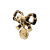 香奈儿（Chanel）【22年早秋新品】  经典Logo蝴蝶结 人造珍珠与小牛皮 胸针 女款 黑金色 F