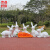 允和美户外几何兔子雕塑玻璃钢公园动物摆件售楼部园林景观草坪装饰小品 3个组合