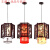 新中式小吊灯走廊灯笼吊灯中国风阳台过道灯仿古餐厅客厅羊皮灯具 红灯笼直径40cmLED光源
