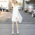 TPUZ雪纺连衣裙女2024年夏季新款宽松白色裙子2024夏天 蝙蝠袖遮肚子 白色 S建议85-100斤