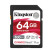 金士顿SDR2 内存卡SD卡300M 相机存储卡V90 支持4K8K存储卡佳能微单索尼富士存储大卡 SDR2 64G红卡读取300M/S 索尼A7M4、A7M3、A7R4、AX700