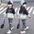 南极人（Nanjiren）童装男童春装套装2024新款儿童衣服中大童男孩卫衣裤子两件套春款 黑绿 120码【建议5-6岁】