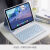 山头林村ipad2021蓝牙键盘皮套pro2018触控air4平板保护套带笔槽磁吸 天蓝色-方键款(皮套+键盘) iPad 2021(10.2英寸)