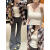 RVZXM格子衬衫女春季甜美粉棕色外套女2023秋冬款韩版小众设计感衬衣外 格子衬衫 （优质面料） S