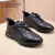 ABAY牛皮鞋弹力鞋带旅游鞋透气平跟商务休闲男式运动单鞋 YP9018-1黑色 38