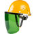LISM安全帽式电焊面罩烧焊工防护罩脸部面屏防飞溅打磨透明焊帽头戴式 安全帽(黄色)支架茶色屏