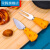果酱抹酱奶酪芝士水果叉勺子创意可爱西餐餐具黄油吐司果酱抹酱小叉子 奶酪饭盒-粉蓝 送奶酪勺子