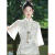伊芙丽舒雅汉服新中式上衣配马面裙的衬衣夏季白色立领衬衫短袖国风女装套装 1123白色上衣 S