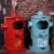定制适用消防栓垃圾桶创意复古工业风大号脚踩餐厅铁艺户外筒装饰美式摆件 半圆蓝色