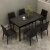 雷寻黑色岩板餐桌椅组合轻奢现代简约小户型极简 黑桌+4黑闪电椅 120x70x75cm