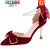 卡帝乐鳄鱼（CARTELO）中式尖头红色婚鞋女夏季2024年新款细跟蝴蝶结高跟新娘鞋新品 红色 绒面8.5cm 34