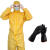 防酸碱工作服轻型防化服防护服危险品运输化学实验室喷农药喷漆 黄色（增强型化学防护服）+耐酸碱手套 XL