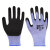 手套浸胶耐磨乳胶发泡王磨砂防滑舒适透气工作劳保防护 紫纱线紫胶12双 S