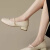 小回力家法式玛丽珍女鞋子2024新款夏季时尚温柔仙女鞋粗跟浅口小皮鞋单鞋 米白色 34