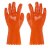 出极 浸胶工业手套 加厚PVC手套 橡胶劳保手套 单位:双 加绒橘色防滑颗粒手套3双 