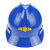 米囹定制适用高强度安全帽工地施工建筑工程领导监理头盔加厚电力劳保透气印字 加强型 蓝色