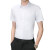 男士夏季纯色白色衬衫修身商务休闲衬衣 白色 L