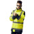代尔塔 防寒荧光服404011 可视工作服大衣款 黄色 XL