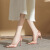 水钻金属方扣高跟鞋女2022年新款欧美小众设计性感镂空单鞋 黑色 34