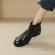 迪芙斯（D:FUSE）短靴女冬季新款英伦风复古雕花短靴女DF3411807C  单层 黑色 35