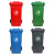 海斯迪克 户外垃圾桶 加厚环卫分类垃圾桶 塑料带盖垃圾箱 灰色120L带轮 HKT-393