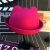 曼纳格帽子绅士帽子时尚猫耳朵珍珠毛呢帽子米奇毛呢礼帽圆英伦 耳朵款酒红色 52cm  适合2-4岁