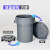 垃圾桶大号商用带轮子塑料户外环卫桶带盖餐饮加厚移动式圆形桶 80L垃圾桶（带轮子深灰色）