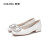 奥康（Aokang）官方女鞋 2024春季新款气质水钻方扣显瘦单鞋通勤鞋商场同款 1242111300米色 39