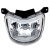 适用银豹125头罩HJ125K-2A-3大灯罩钻豹摩托车大灯壳导流罩前照灯 黑色头罩带风镜