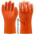劳保胶手套浸胶工业橡胶磨砂防水防油耐酸碱全胶加厚浸塑防滑耐磨 橘色颗粒5双