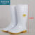 定制食品卫生靴中低高筒白色雨鞋防滑耐油耐酸碱水靴男女厨师劳保胶鞋 高筒 35