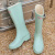 雨鞋女款2023新款高筒工作雨靴防水防滑胶鞋长筒时尚加厚女式水鞋 绿色 38