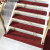 安达通 拉绒楼梯垫 实木台阶保护垫家用阶梯式台阶楼梯防滑隔音垫子 竖条纹正红色26x75cm