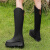 雨鞋女时尚冬外穿水鞋加绒高筒雨靴防水防滑新款胶鞋长筒靴子 黑色 标准码 36