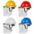 安全帽带面罩全脸防护透明PVC铝包边烧焊防飞溅防冲击打磨面屏 红色安全帽+支架+面屏