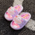 长旅新款夏季可爱儿童拖鞋卡通小熊防滑耐磨室外粉色小兔子儿童拖鞋 粉紫 24-25