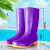 四季高筒女雨鞋加棉保暖防滑水鞋雨天外穿防水鞋中筒成人雨靴胶鞋工业品 紫色中筒(无绒)加厚 36