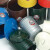 dulton金属垃圾桶铁皮厨房客厅杂物收纳桶套装带盖圆桶定制 深蓝 3.5L 直径18.5*高24cm