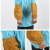 YHGFEE牛皮焊接护袖防烫袖套焊工电焊专用肘部防烫隔热工作防护劳保套袖 42厘米蓝色魔术贴款阻燃布套袖