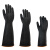 黑色橡胶耐酸碱工业手套加厚耐磨化学防腐蚀化工防水劳保作用防护 E80-45CM工业耐酸碱手套(3双装) 均码