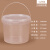 水杉5升LC圆形透明开口桶带盖密封工业化工包装桶乳胶漆塑料桶5LKG