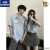 罗蒙小众设计感情侣装夏季韩版短袖衬衫男女两件套法式一裙一衣ins潮 衬衫 S