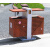 创意户外仿古典木纹垃圾桶风景区分类垃圾箱公园社区果 镀锡版烤漆+荷花图案