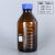 适用加厚玻璃GL45蓝盖试剂瓶密封化学实验瓶耐腐蚀样品瓶红盖四氟垫瓶 棕色1000ml蓝盖+硅胶圈