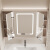 汉美（hanmei）风水隐藏式镜柜浴室柜组合风水折叠洗手盆柜组合陶瓷一体盆脸盆柜 100cm岩板台面 智能折叠隐藏镜柜